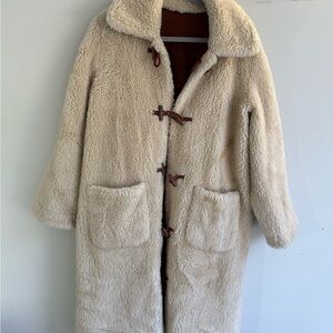 Dôen reversible Cream Shearling/ Suede Coat
